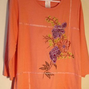 Coral Color Top for Women by Tapestry Patch size XL